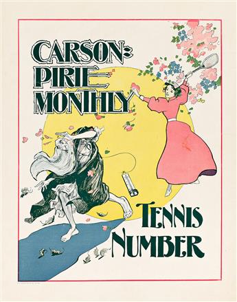 RUBINS (DATES UNKNOWN). CARSON - PIRIE MONTHLY / TENNIS NUMBER. Small format poster. Circa 1896. 16½x13 inches, 42x33 cm. R.R. Donnelle          